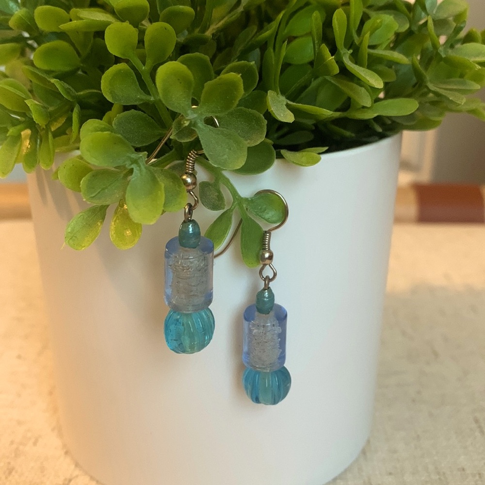 J. Jill vintage blue beaded drop dangle earrings